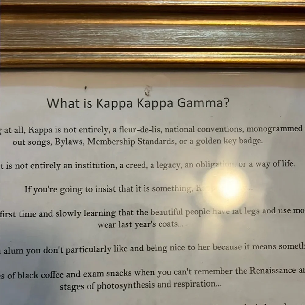 Gold Classic Picture Frame Accent why kappa kappa gamma wording